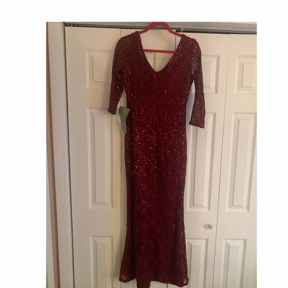Burgundy evening gown